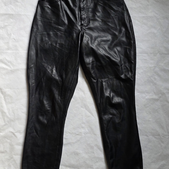 Abercrombie & Fitch Skinny high rise‎ black sz 29/8 curve love Vegan Leather Y2K - Picture 2 of 10